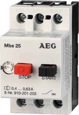 Image for MBS25-D AEG 0.25-0.4A 3-POLE Manual Motor Starter