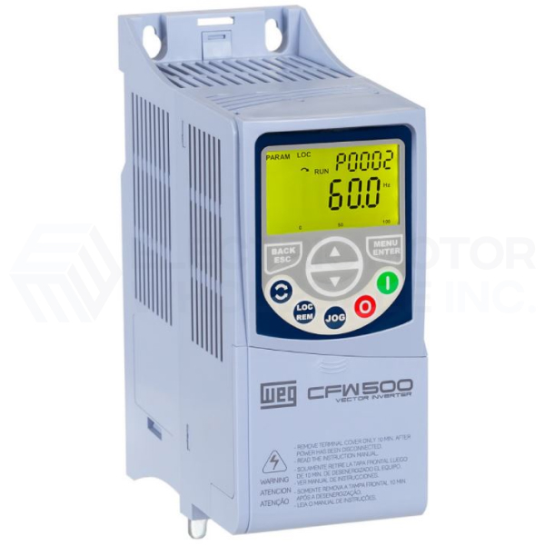Image for 1.5HP WEG CFW500 SERIES IP20 VFD 230VAC 1&3PH INPUT CFW500A04P3B2NB20G2