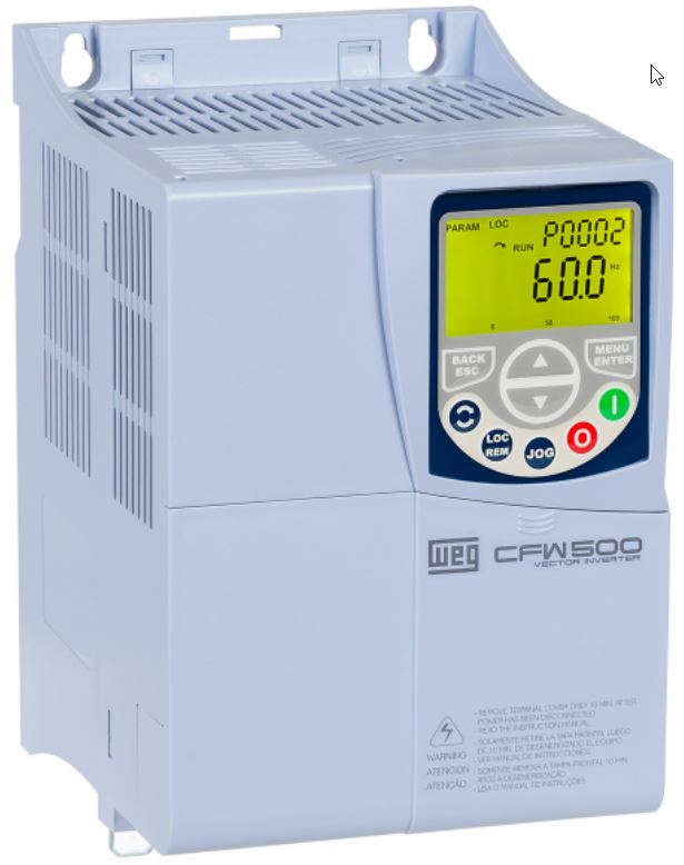 Image for 10HP WEG CFW500 SERIES IP20 VFD 460VAC 3PH INPUT CFW500C14P0T4DB20G2